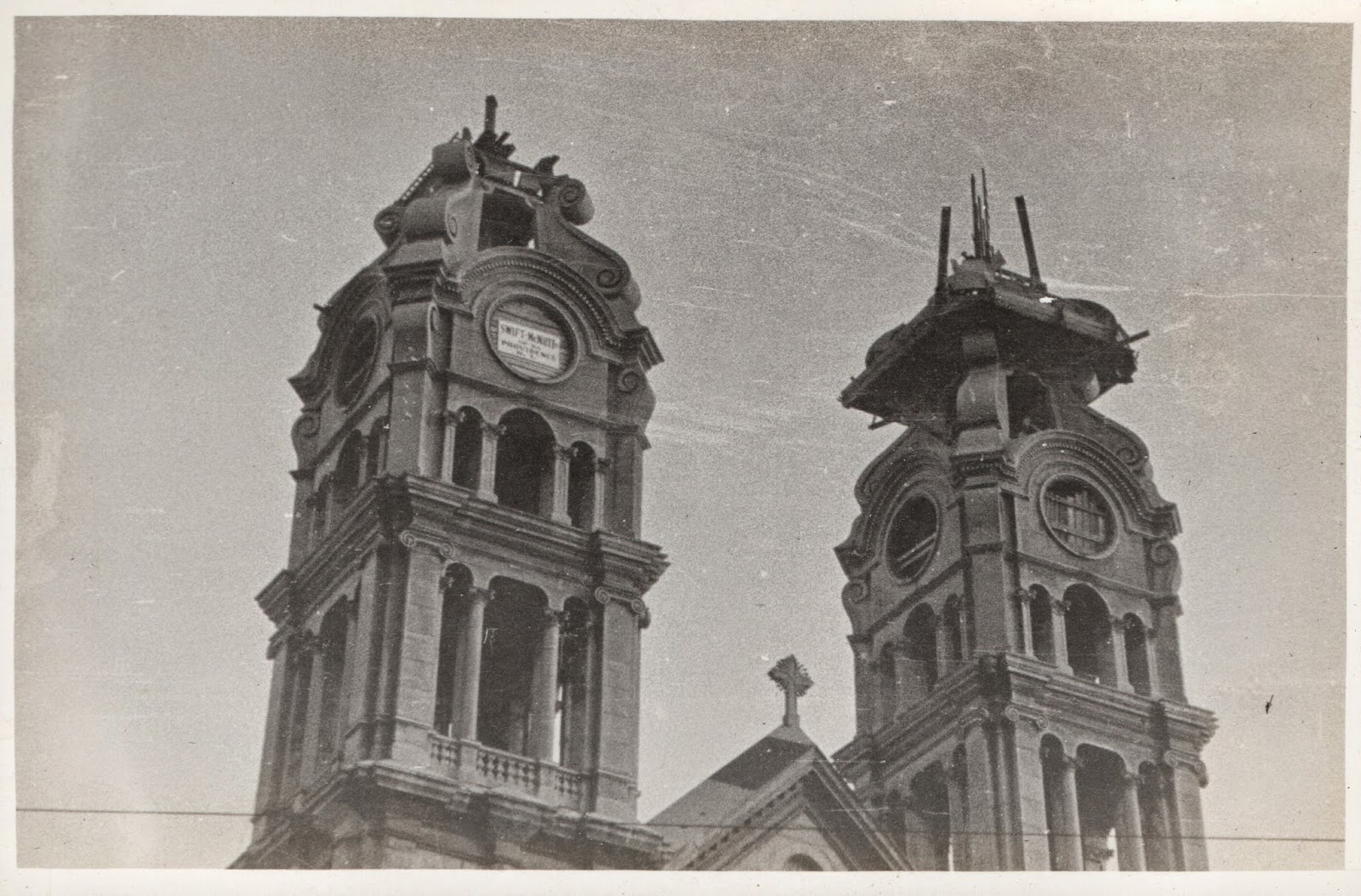 View from Bogle Hill Lowering the steeples, October 1938