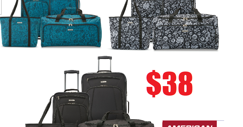 4 Piece American Tourister (Samsonite Company) Riverbend Luggage Set