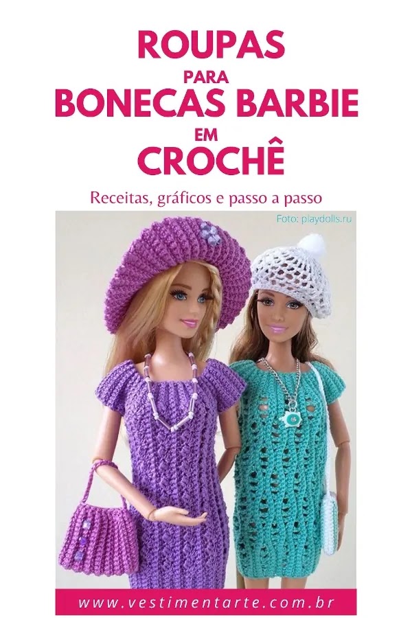 vestido de boneca barbie de crochê