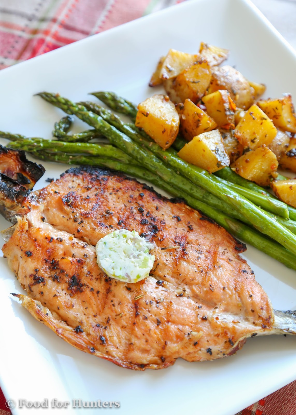 Butterflied Grilled Trout with Compound Butter