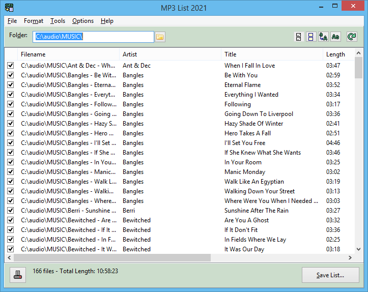 Library Player MP3 List 2021