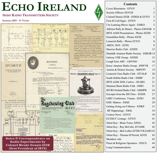 EI7GL....A diary of amateur radio activity IRTS release Summer 2019 issue of Echo Ireland