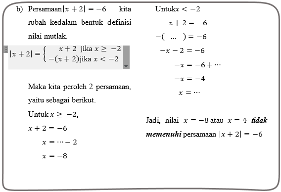 Persamaan Nilai Mutlak Linear Satu Variabel