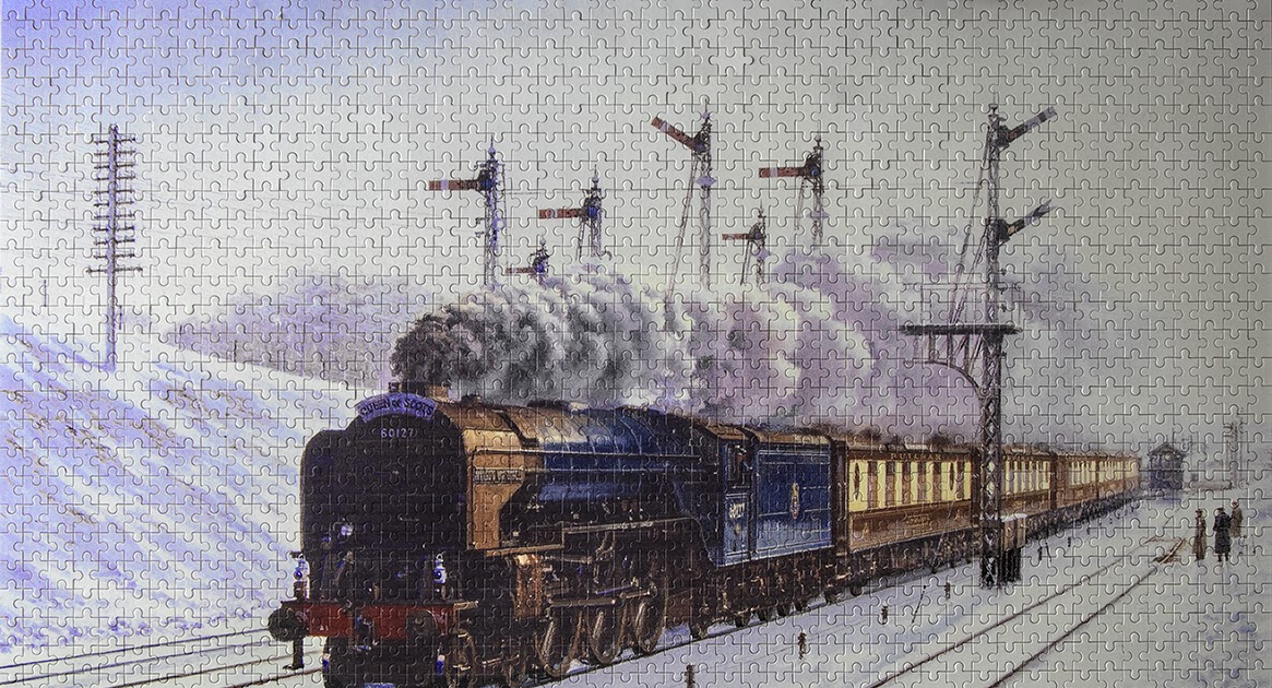 STEAM TRAINS AND JIGSAW PUZZLES A large 1500piece jigsaw