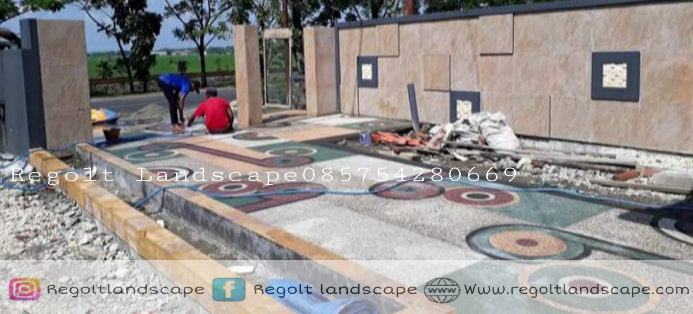 Jasa Pembuatan Lantai Batu Sikat - Carport - Ampyangan Di Mojokerto