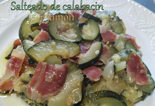 Salteado De Calabacin Y Jamón
