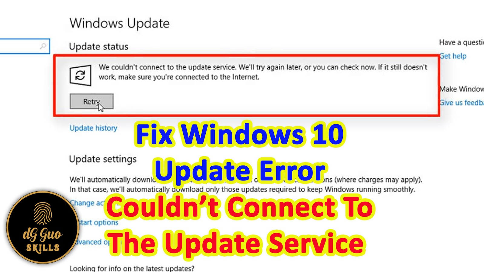 Failed to connect to a Windows service. Leonardo Updater update failed: connect.connect timed out. Couldn t update