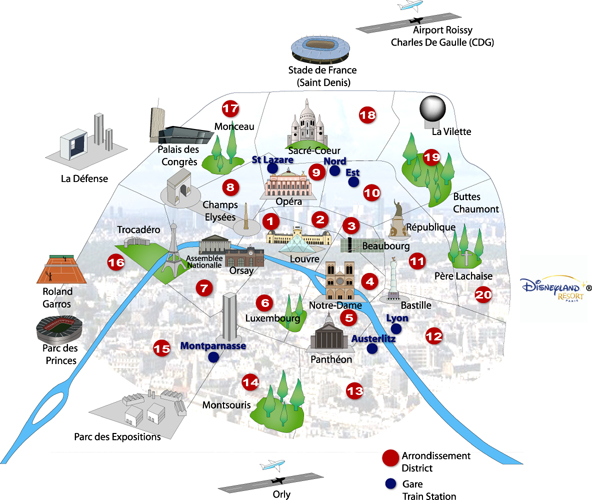 carte des monuments de paris