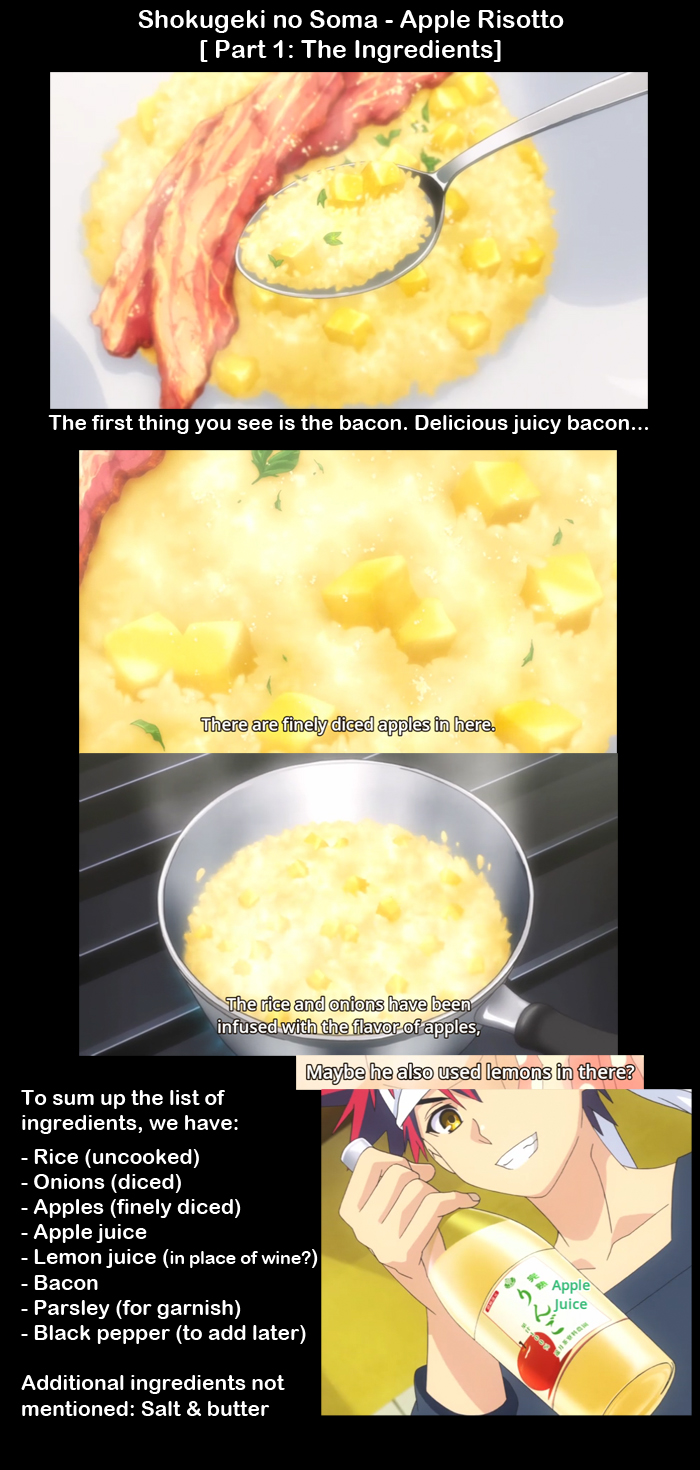 Nori's Cooking Pot Food Wars Recipes Apple Risotto