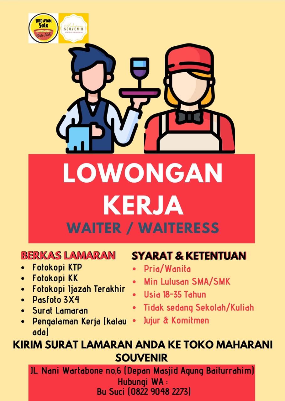 LOWONGAN KERJA WAITER / WAITERESS 2020 Serba Bisa LOWONGAN KERJA WAITER / WAITERESS 2020 Serba Bisa