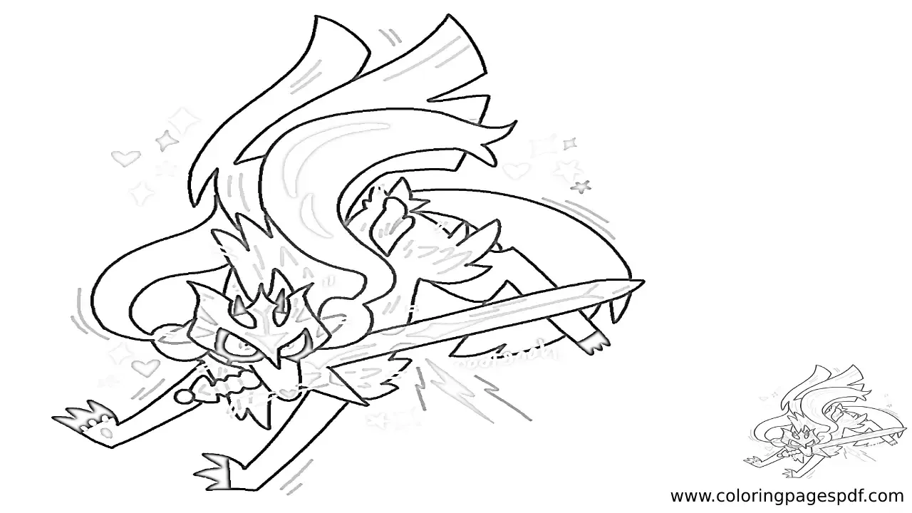 Coloring Page Of Crowned Sword Zacian Running