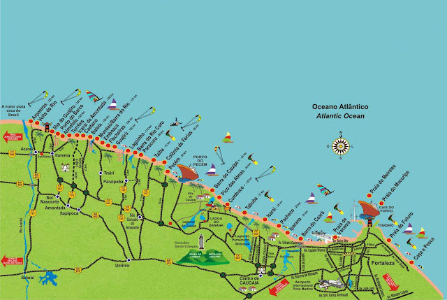 Mapa litoral Oeste do Ceará