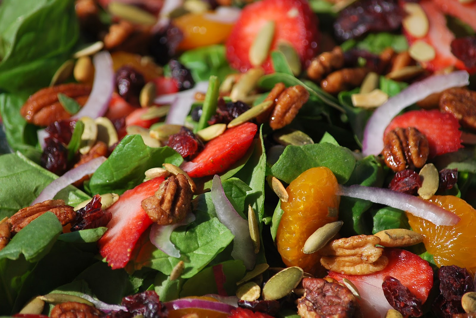 My story in recipes: Spinach Salad with Warm Citrus Vinaigrette