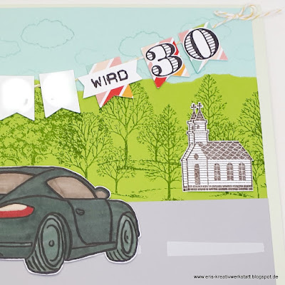Besondere Geburtstagskarte für einen Porschefahrer Stampin' Up! www.eris-kreativwerkstatt.blogspot.de