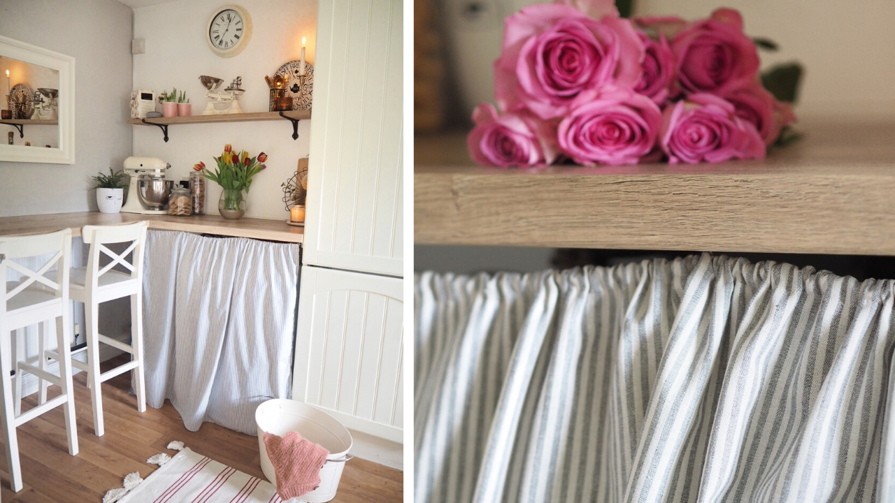 Weekend MiniMake DIY Laundry Room Curtain Dove Cottage