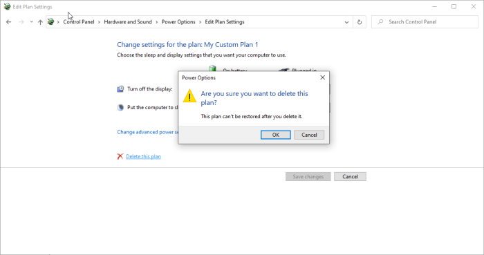 Een energiebeheerschema verwijderen in Windows 10