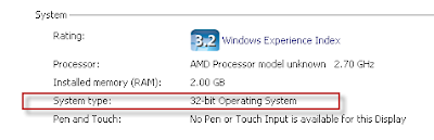 System Type 32-bit operating system