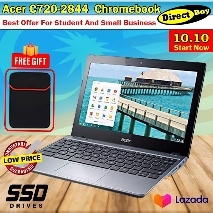 Acer C720 - 2844 chromebook Intel Celeron 2955U/2957U @1.40 GHz - 4GB RAM - 16GB SSD (Refurbished/Used).
