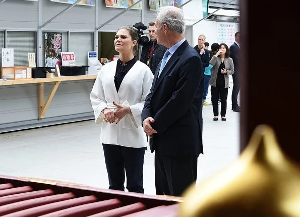 Crown Princess Victoria visited Shiogama Shinto Shrine and visited Shiogama port and the Japan's Meiho Tuna Fishery packing plant