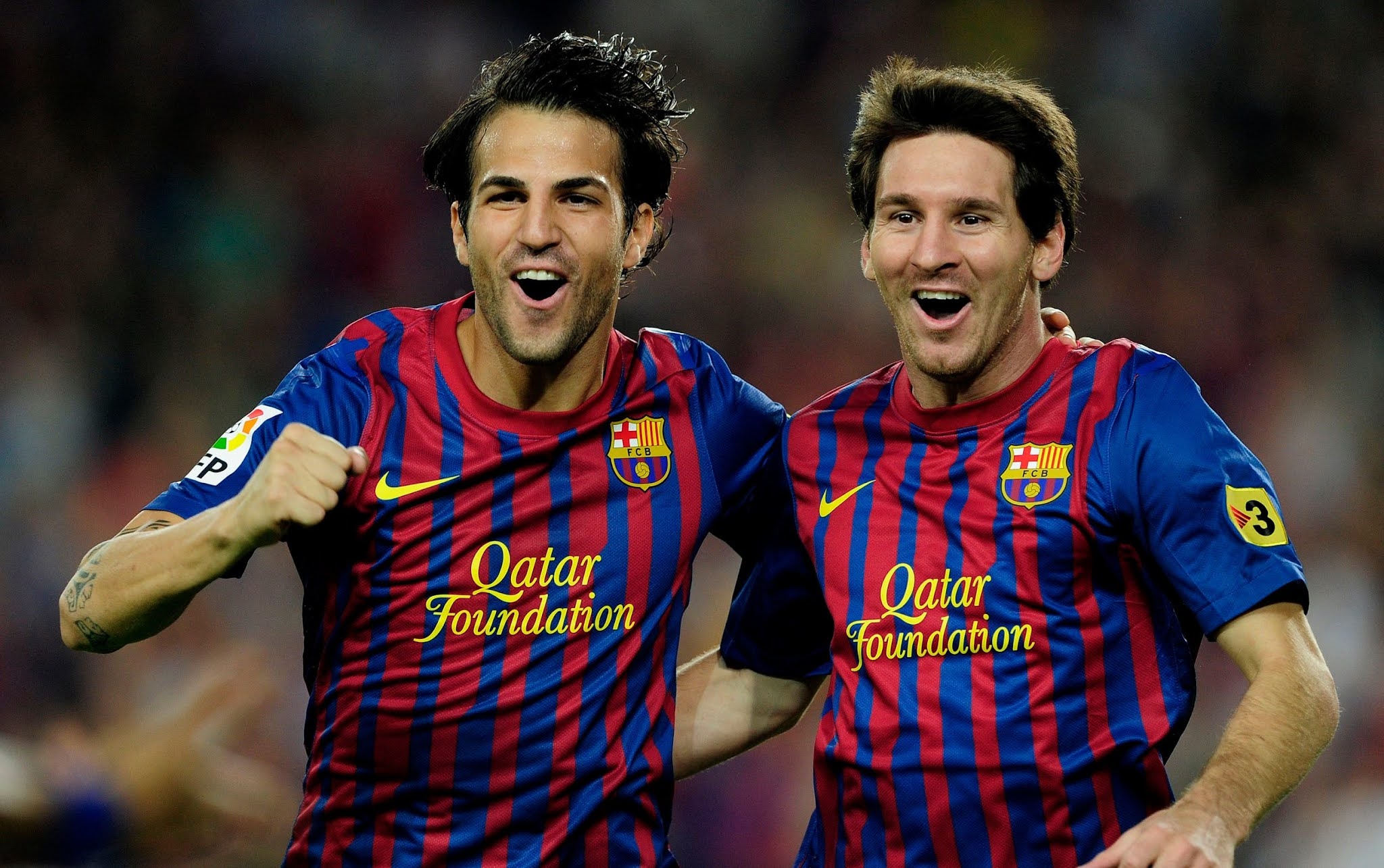 Cesc Fabregas and Lionel Messi at Barcelona Cesc Fabregas and Lionel Messi at Barcelona