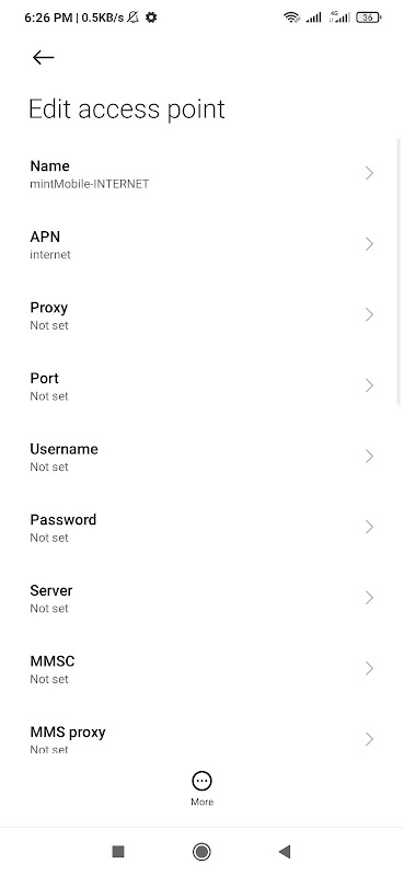Mint Mobile APN Settings for Android