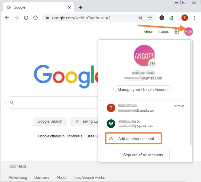 Cara mengganti akun google di chrome