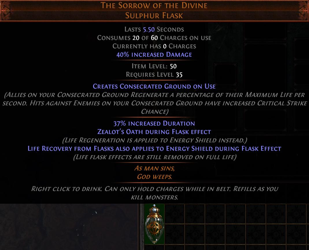 Life flask poe recipe