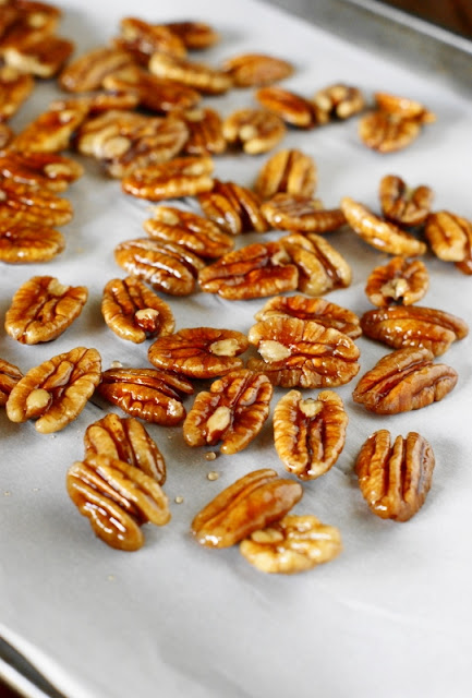How to Make Candied Pecans ~ add a little extra-special decorative touch to desserts, salads ... or even breakfast dishes!   www.thekitchenismyplayground.com