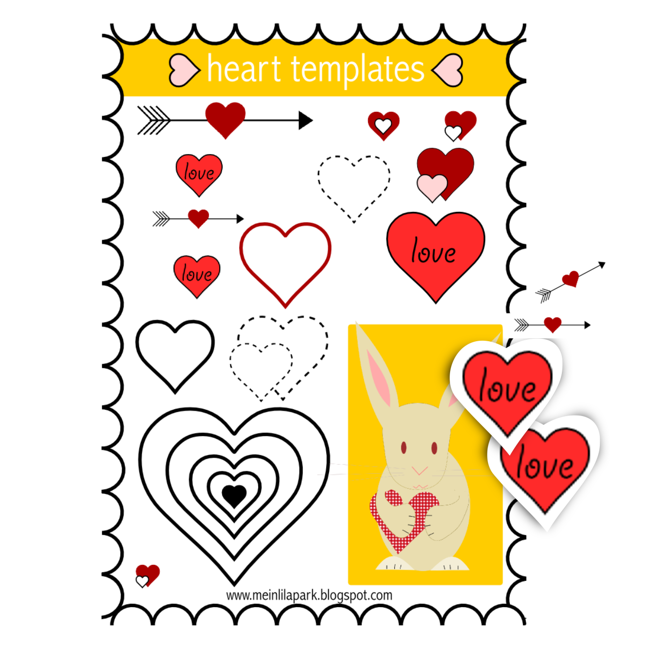 Valentine's Day Stickers I Printable Valentines Day Stickers - So