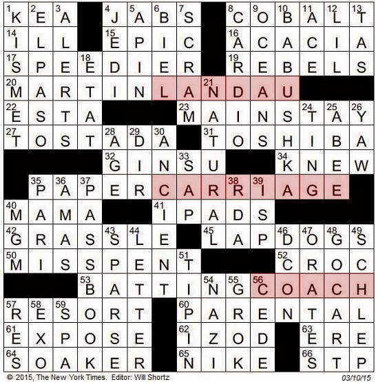 The New York Times Crossword in Gothic: 03 10 15 The Tuesday Crossword The New York Times Crossword in Gothic: 03 10 15 The Tuesday Crossword