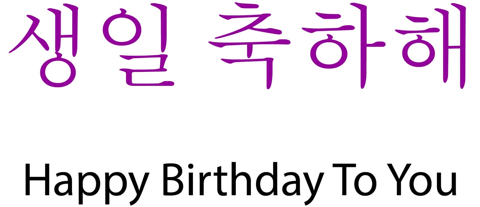 How to say Happy Birthday To You In Korean Language Different Images