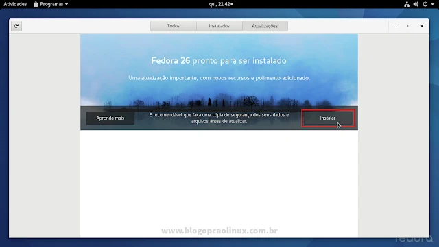 Download concluído, clique no botão "Instalar"