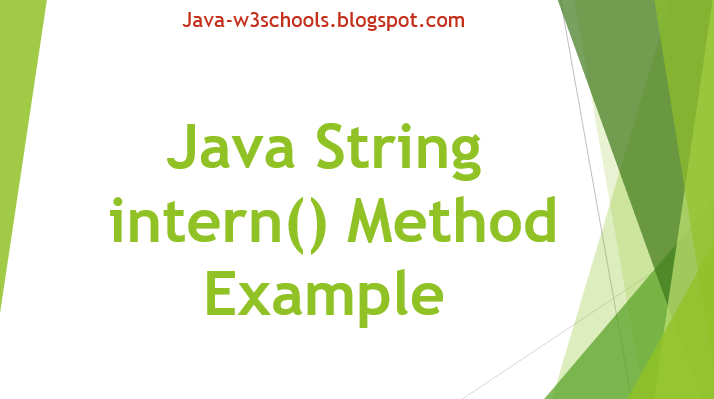 Java String intern() Method Example | JavaProgramTo.com