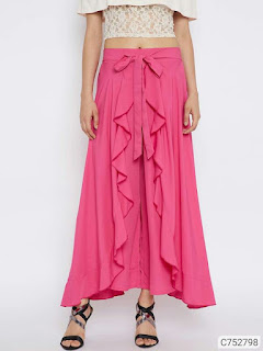 Women's Crepe Ruffle Palazzo