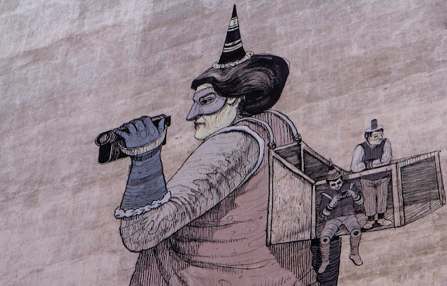New Street Art Mural By Daniel Munoz SAN on the streets of Madrid, Spain. 1