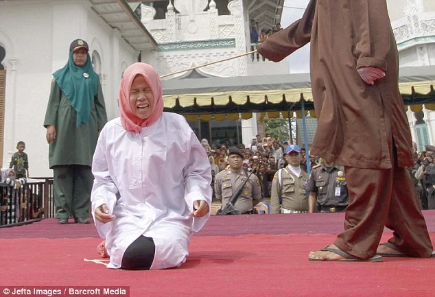 Indonesia, Punishment, Public caning,