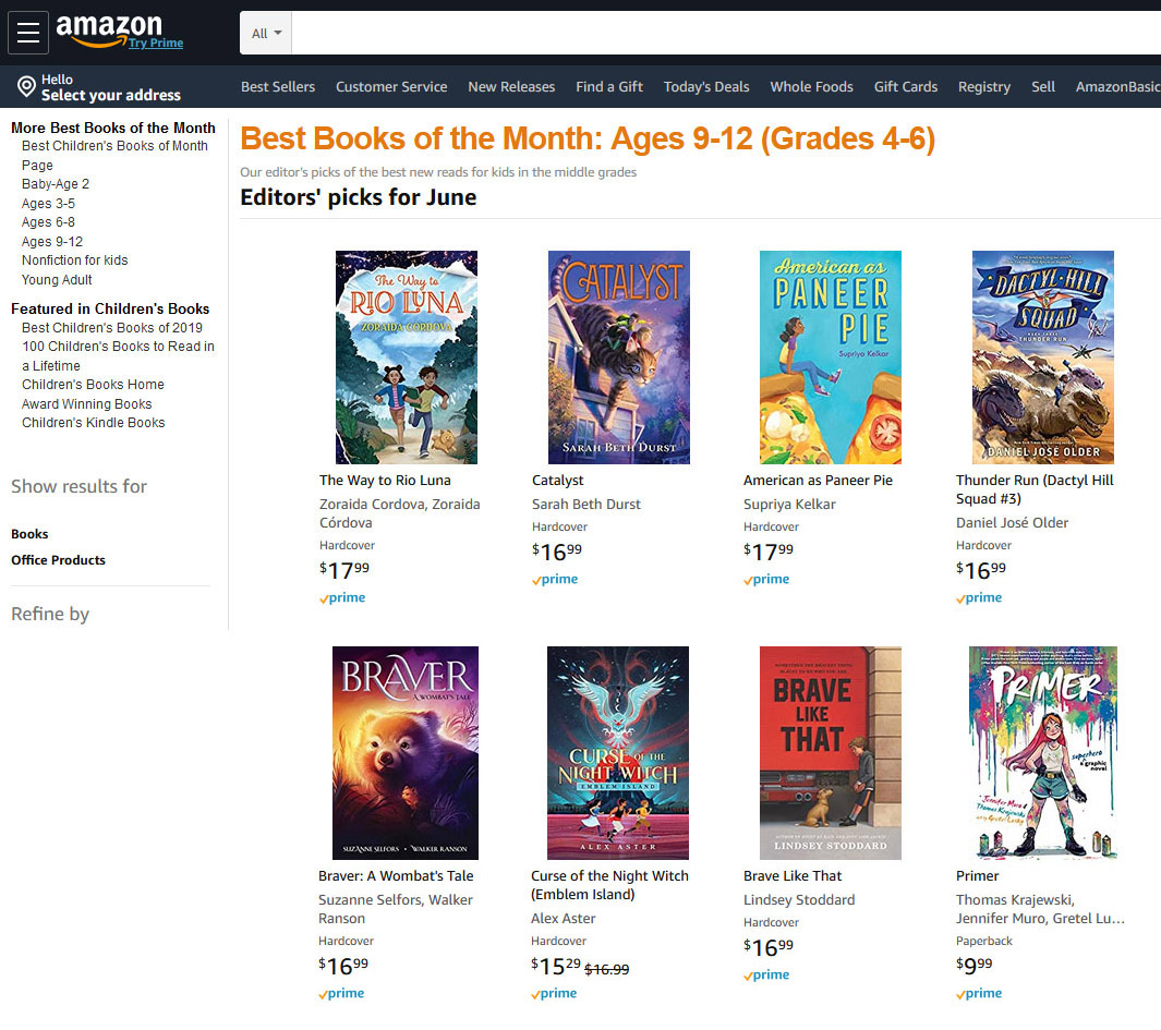 Sarah's Journal CATALYST is an Amazon Best Book of the Month!