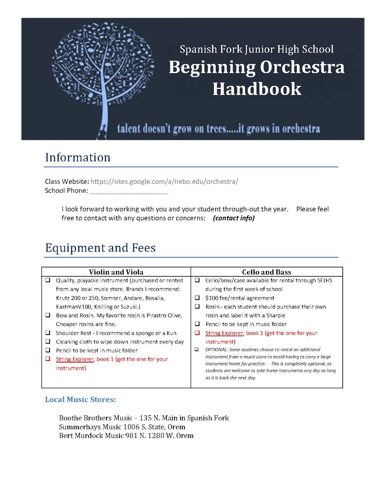 Orchestra Classroom Reader Question Classroom Management and