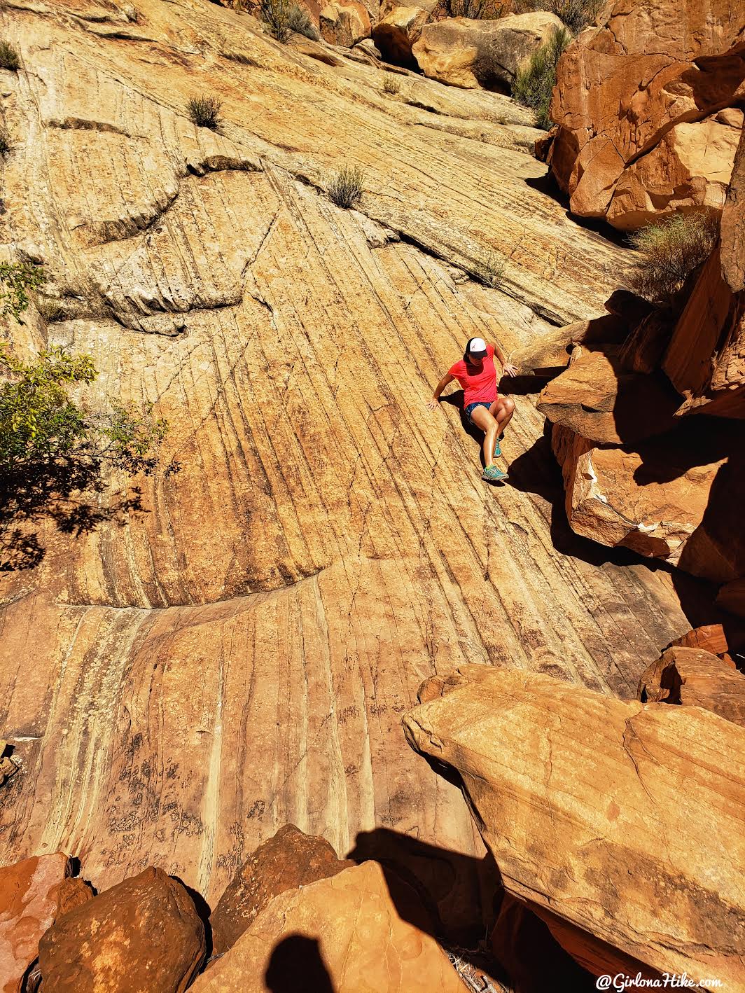 Backpacking Halls Creek Narrows, Capitol Reef National Park Girl on a