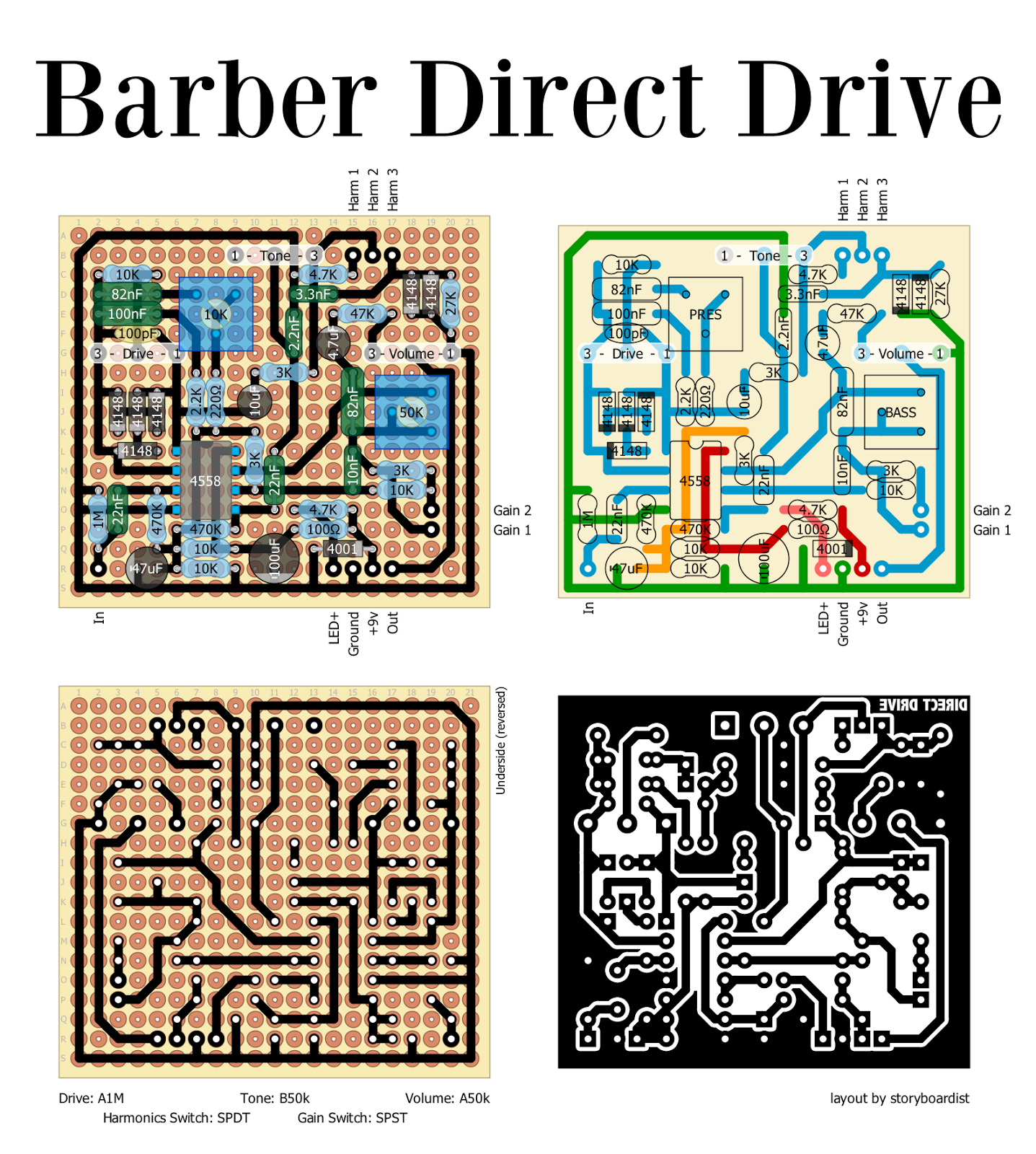 Perf and PCB Effects Layouts: Barber Direct Drive