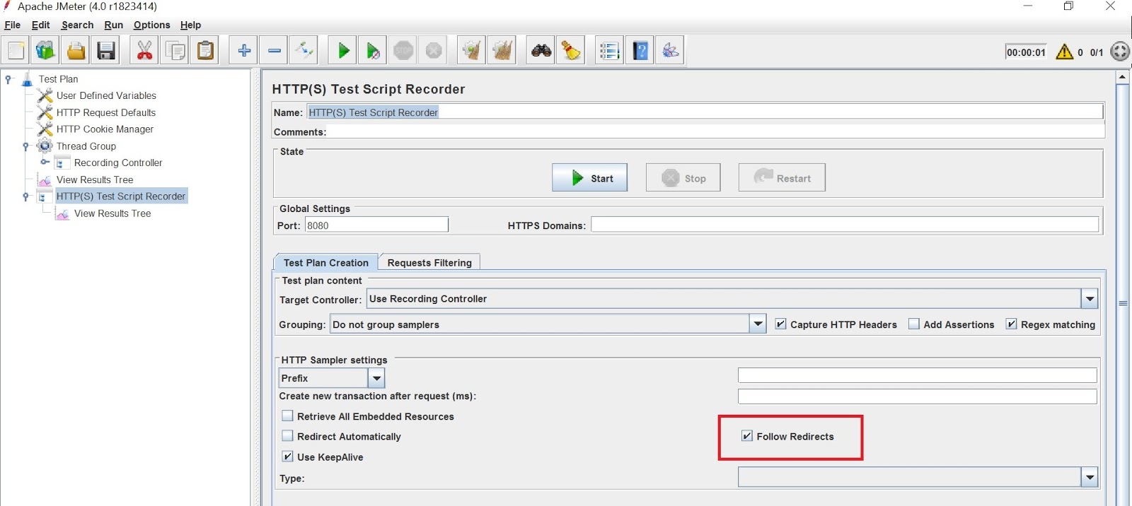 QAutomation How record and capture the result for redirected pages