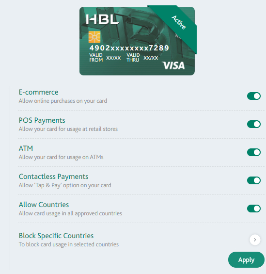 HBL Mobile Banking Features Update to Advance Card Management