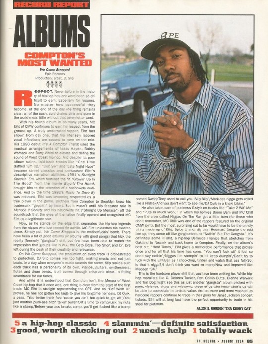 HipHop-TheGoldenEra: Album Review : MC Eiht - We Come Strapped - 1994