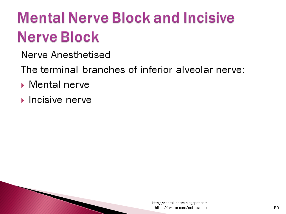 Dental Notes Mental and Incisive Nerve Block NOTES