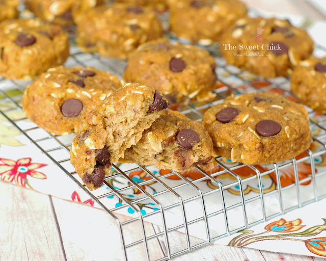 Maple Pumpkin Chocolate Chip Cookies by The Sweet Chick