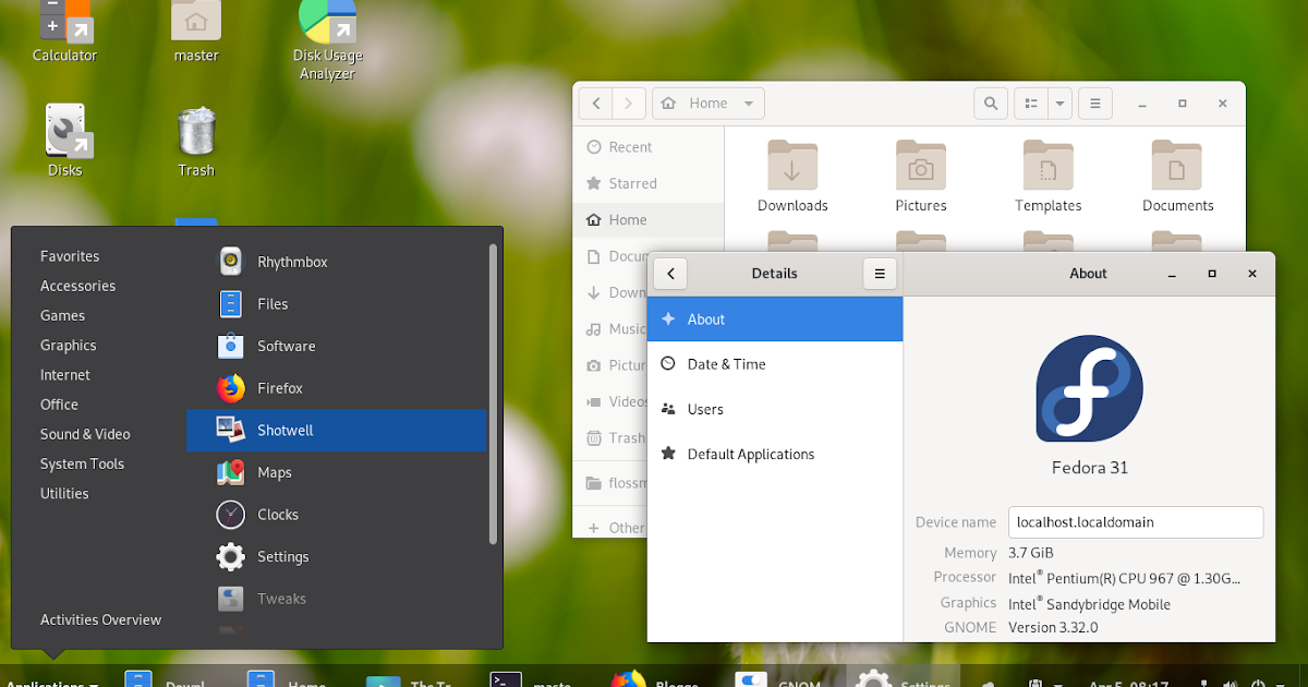 GNOME 3.32 + Bottom Taskbar + Traditional Layout