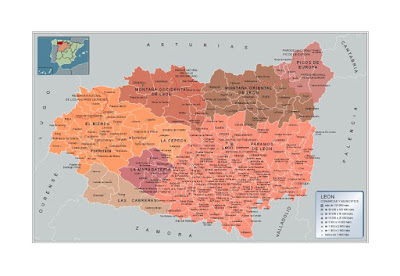 Mapa comarcas de la provincia de León