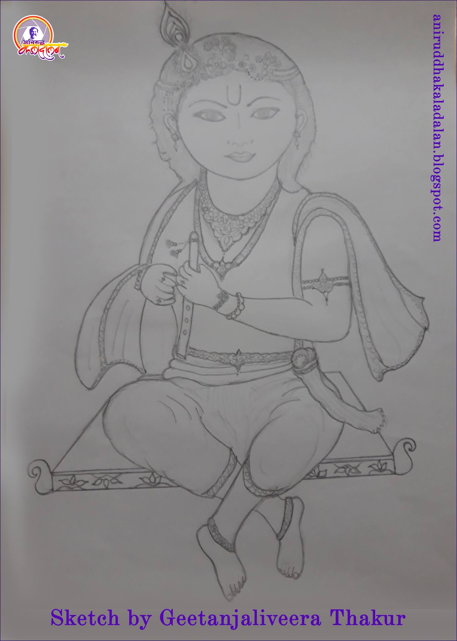 Lord Sri Krishna Drawing by Indu Raghavan  Pixels