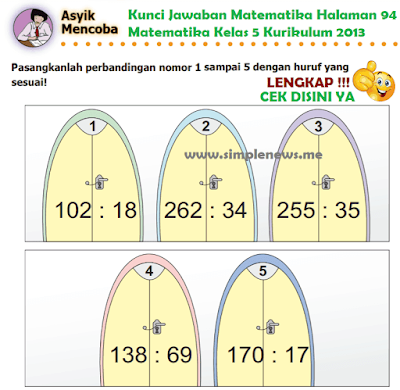 Kunci Jawaban Senang Belajar Matematika Halaman 94 Matematika Kelas 5 Kurikulum 2013 www.simplenews.me