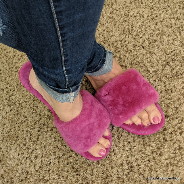 Pink Fuzzy Slippers Six Ways - Fierce Fashion